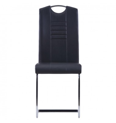 Valgomojo kėdės, 6 vnt., juodos, dirbtinė oda - Valgomojo Kėdės - 3