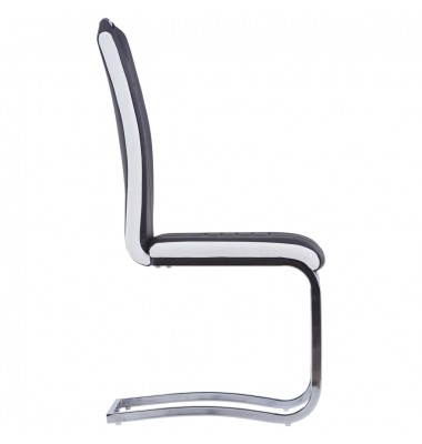  Valgomojo kėdės, 6 vnt., juodos, dirbtinė oda - Valgomojo Kėdės - 4