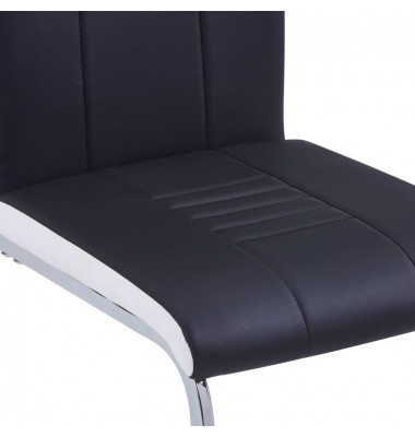  Valgomojo kėdės, 6 vnt., juodos, dirbtinė oda - Valgomojo Kėdės - 5