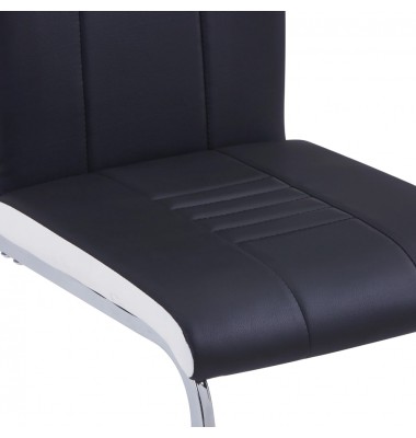  Gembinės valgomojo kėdės, 2vnt., juodos spalvos, dirbtinė oda - Valgomojo Kėdės - 5