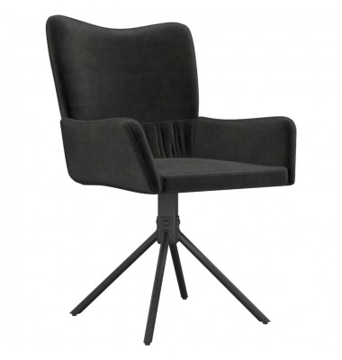  Pasukamos valgomojo kėdės, 2vnt., juodos spalvos, aksomas - Valgomojo Kėdės - 4