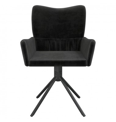  Pasukamos valgomojo kėdės, 2vnt., juodos spalvos, aksomas - Valgomojo Kėdės - 5