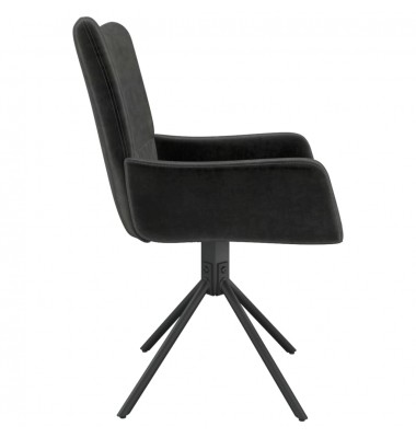  Pasukamos valgomojo kėdės, 2vnt., juodos spalvos, aksomas - Valgomojo Kėdės - 6