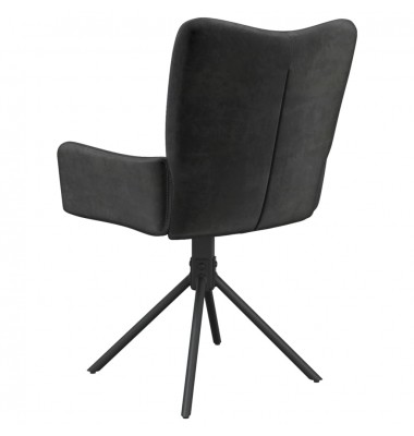  Pasukamos valgomojo kėdės, 2vnt., juodos spalvos, aksomas - Valgomojo Kėdės - 8