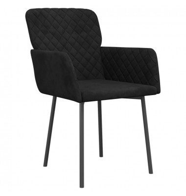  Valgomojo kėdės, 2vnt., juodos spalvos, aksomas - Valgomojo Kėdės - 3