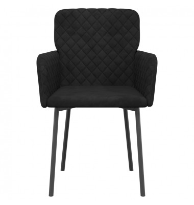  Valgomojo kėdės, 2vnt., juodos spalvos, aksomas - Valgomojo Kėdės - 4