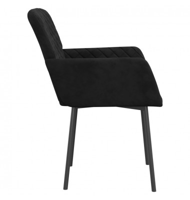  Valgomojo kėdės, 2vnt., juodos spalvos, aksomas - Valgomojo Kėdės - 5