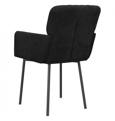  Valgomojo kėdės, 2vnt., juodos spalvos, aksomas - Valgomojo Kėdės - 6