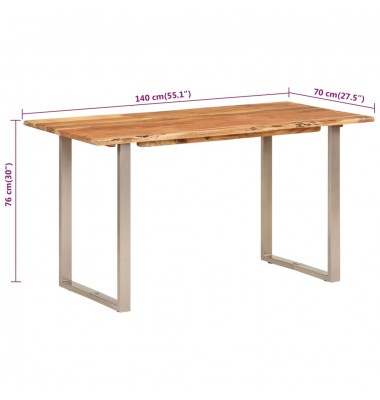 Valgomojo stalas, 140x70x76cm, akacijos medienos masyvas - Stalai - 8