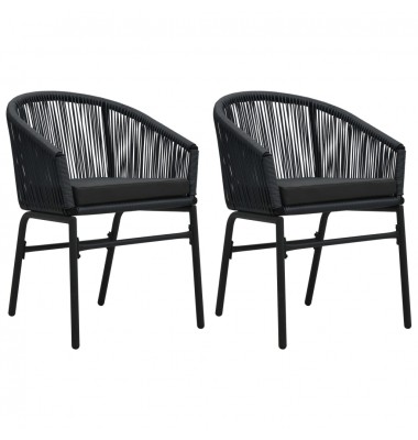  Sodo kėdės, 2vnt., juodos spalvos, PE ratanas - Lauko kėdės - 1