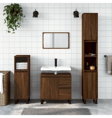  Vonios kambario spintelė, ruda ąžuolo, 65x33x60cm, mediena - Vonios spintelės, veidrodžiai - 1