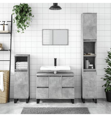  Vonios kambario spintelė, betono pilka, 30x30x100cm, mediena - Vonios spintelės, veidrodžiai - 1