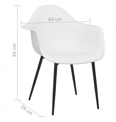  Valgomojo kėdės, 4vnt., baltos spalvos, PP - Valgomojo Kėdės - 7
