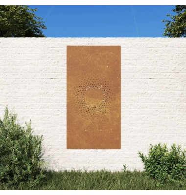  Sodo sienos dekoracija, 105x55cm, corten plienas, saulė - Meno kūriniai - 1