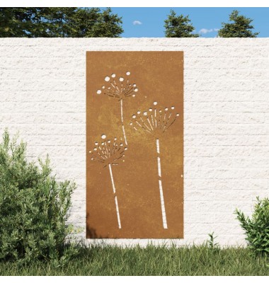  Sodo sienos dekoracija, 105x55cm, corten plienas, gėlių dizaino - Meno kūriniai - 1