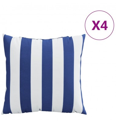  Pagalvėlės, 4vnt., mėlyni ir balti dryžiai, 50x50 cm, audinys - Dekoratyvinės pagalvėlės - 2
