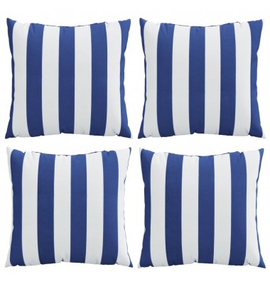  Pagalvėlės, 4vnt., mėlyni ir balti dryžiai, 50x50 cm, audinys - Dekoratyvinės pagalvėlės - 4