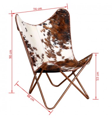  Išskleidžiama kėdė, rudos ir baltos spalvos, tikra karvės oda - Foteliai, krėslai - 10