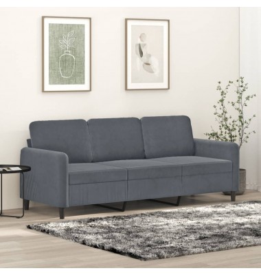  Trivietė sofa, tamsiai pilkos spalvos, 180cm, aksomas - Sofos, sofos-lovos - 1