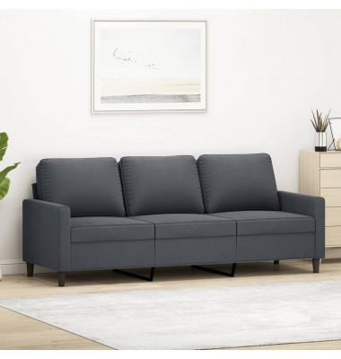  Trivietė sofa, tamsiai pilkos spalvos, 180cm, aksomas - Sofos, sofos-lovos - 1
