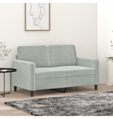  Dvivietė sofa, šviesiai pilkos spalvos, 120cm, aksomas - Sofos, sofos-lovos - 1