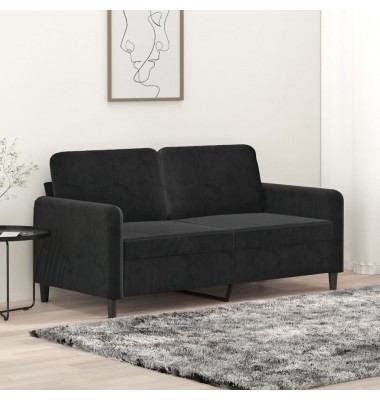  Dvivietė sofa, juodos spalvos, 140cm, aksomas - Sofos, sofos-lovos - 1