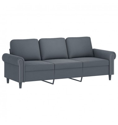  Trivietė sofa, tamsiai pilkos spalvos, 180cm, aksomas - Sofos, sofos-lovos - 2