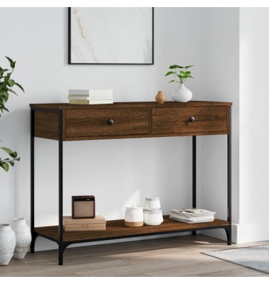  Konsolinis staliukas, rudas ąžuolo, 100x34,5x75cm, mediena - Žurnaliniai staliukai - 1