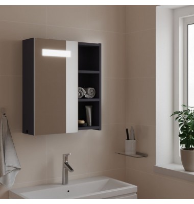  Veidrodinė vonios kambario spintelė su LED, pilka, 45x13x52cm - Vonios spintelės, veidrodžiai - 1