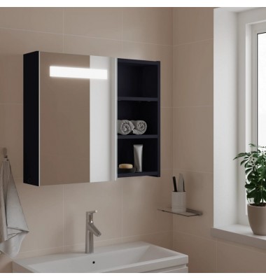  Veidrodinė vonios kambario spintelė su LED, pilka, 60x13x52cm - Vonios spintelės, veidrodžiai - 1