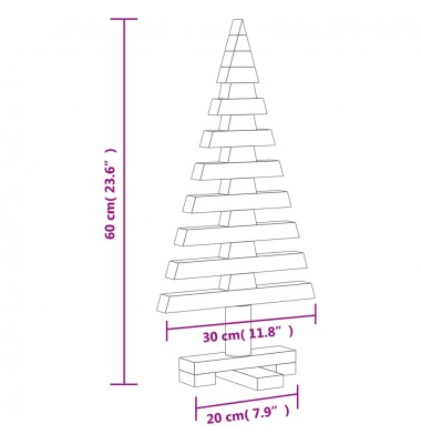  Medinė Kalėdų eglutė, 60 cm, pušies medienos masyvas - Kalėdinės eglutės - 8