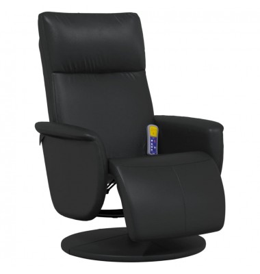 Atlošiama masažinė kėdė su pakoja, juodos spalvos, dirbtinė oda - Foteliai, krėslai - 2