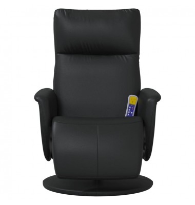  Atlošiama masažinė kėdė su pakoja, juodos spalvos, dirbtinė oda - Foteliai, krėslai - 3