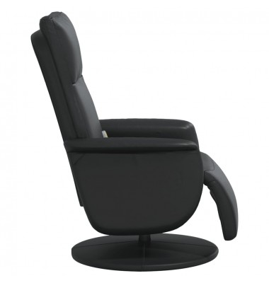  Atlošiama masažinė kėdė su pakoja, juodos spalvos, dirbtinė oda - Foteliai, krėslai - 4