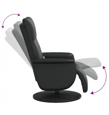  Atlošiama masažinė kėdė su pakoja, juodos spalvos, dirbtinė oda - Foteliai, krėslai - 6