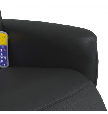  Atlošiama masažinė kėdė su pakoja, juodos spalvos, dirbtinė oda - Foteliai, krėslai - 8