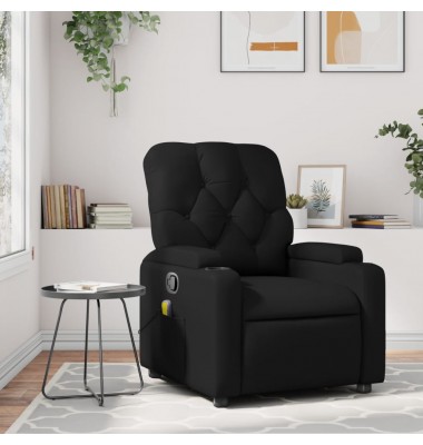  Atlošiamas masažinis krėslas, juodos spalvos, dirbtinė oda - Foteliai, krėslai - 1