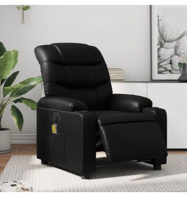  Elektrinis atlošiamas masažinis krėslas, juodas, dirbtinė oda - Foteliai, krėslai - 1