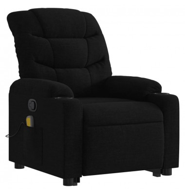  Atsistojantis atlošiamas masažinis krėslas, juodas, audinys - Foteliai, krėslai - 3