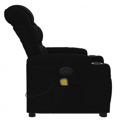  Atsistojantis atlošiamas masažinis krėslas, juodas, audinys - Foteliai, krėslai - 9