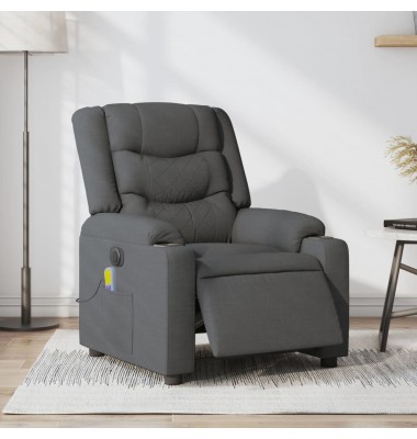  Elektrinis masažinis krėslas, tamsiai pilkas, audinys - Foteliai, krėslai - 1