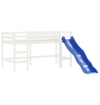 Aukšta vaikiška lova su užuolaidomis, mėlyna, 80x200cm, pušis - Lovos - 10