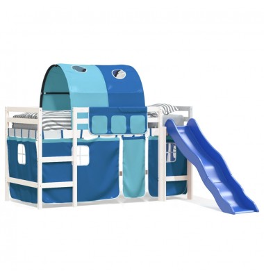 Aukšta vaikiška lova su tuneliu, mėlyna, 90x190cm, pušis - Lovos - 2