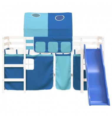 Aukšta vaikiška lova su tuneliu, mėlyna, 90x190cm, pušis - Lovos - 5