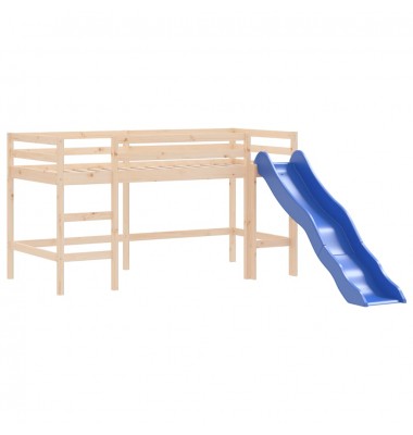 Aukšta vaikiška lova su bokštu, mėlyna, 90x200cm, pušis - Lovos - 10