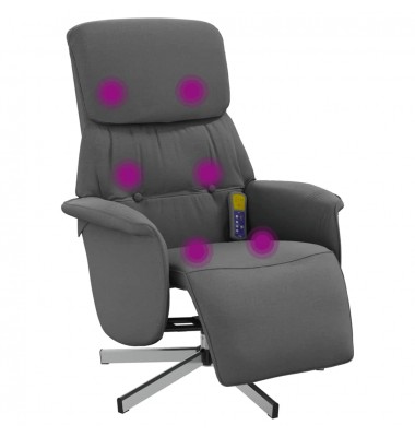  Atlošiama masažinė kėdė su pakoja, tamsiai pilka, audinys - Foteliai, krėslai - 2
