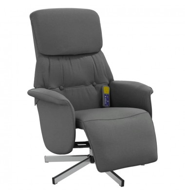  Atlošiama masažinė kėdė su pakoja, tamsiai pilka, audinys - Foteliai, krėslai - 3