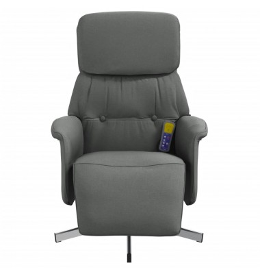 Atlošiama masažinė kėdė su pakoja, tamsiai pilka, audinys - Foteliai, krėslai - 4