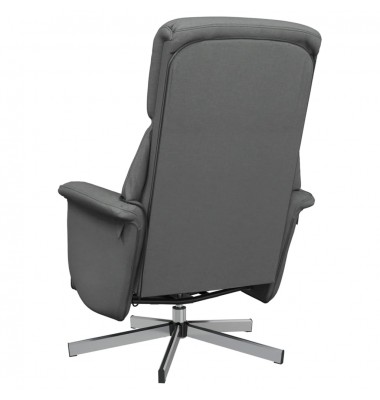  Atlošiama masažinė kėdė su pakoja, tamsiai pilka, audinys - Foteliai, krėslai - 6