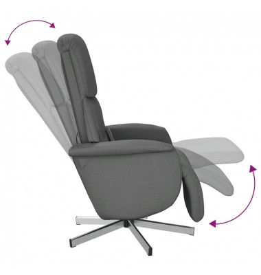  Atlošiama masažinė kėdė su pakoja, tamsiai pilka, audinys - Foteliai, krėslai - 7
